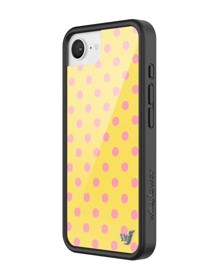 Wild Flower Polka Dot Yellow and Pink iPhone Case