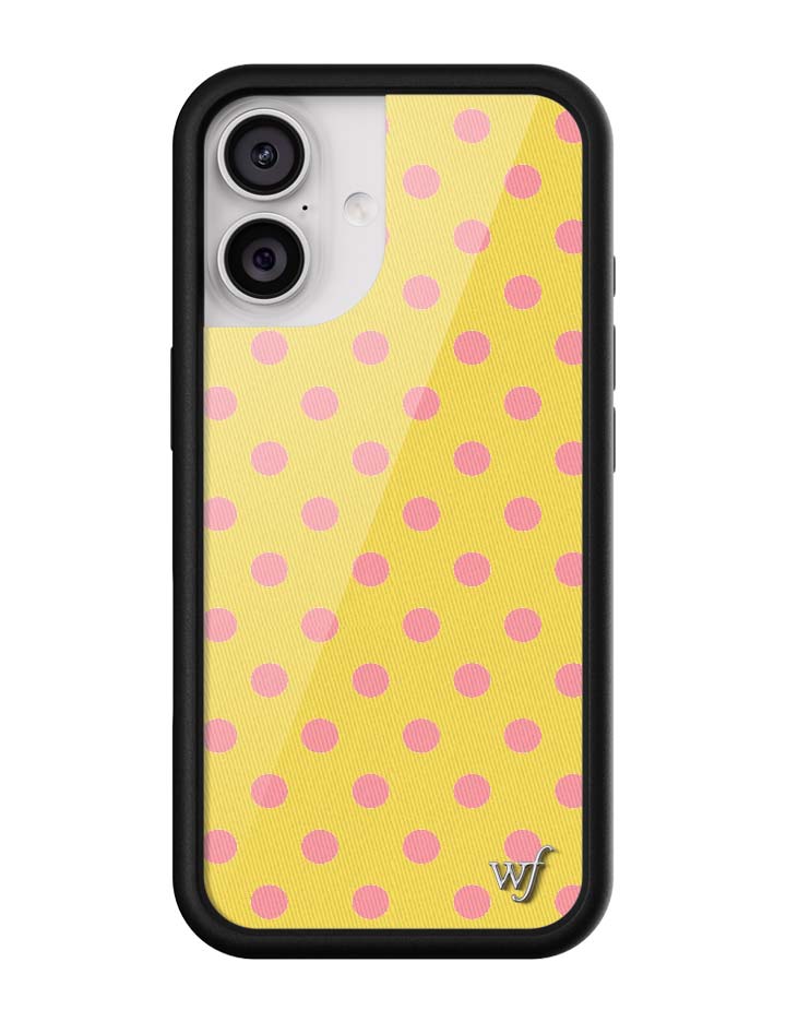 Wild Flower Polka Dot Yellow and Pink iPhone Case