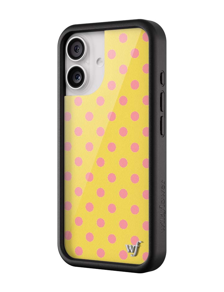 Wild Flower Polka Dot Yellow and Pink iPhone Case