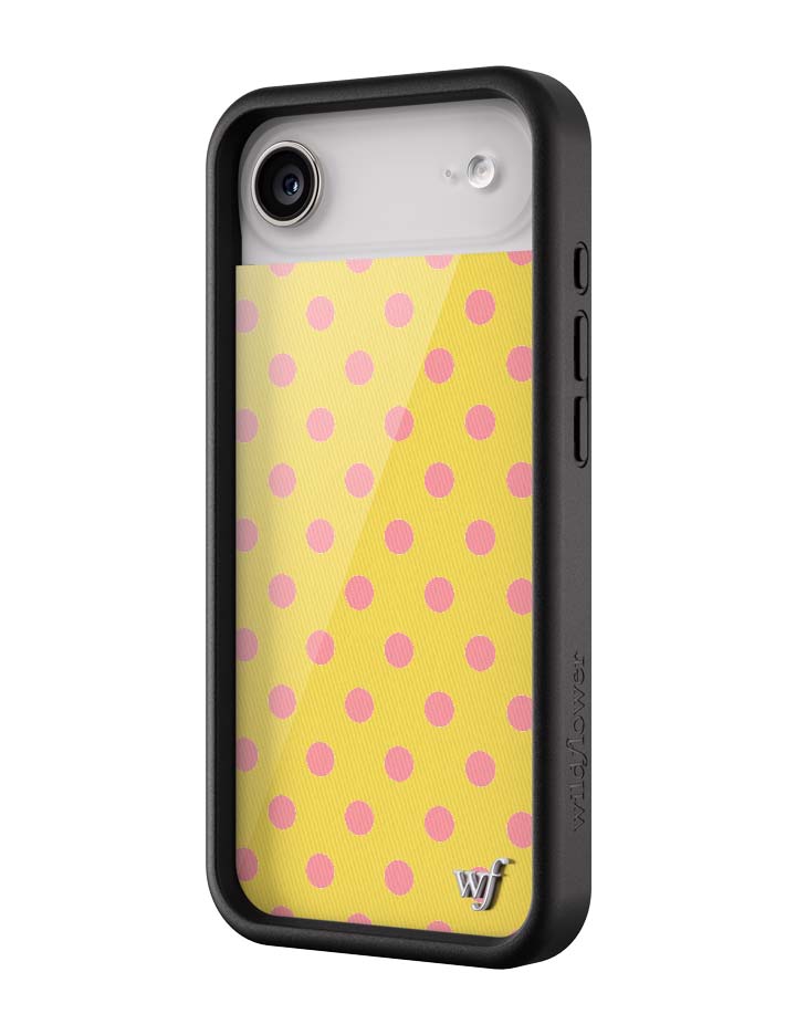 Wild Flower Polka Dot Yellow and Pink iPhone Case