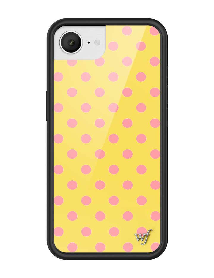 Wild Flower Polka Dot Yellow and Pink iPhone Case