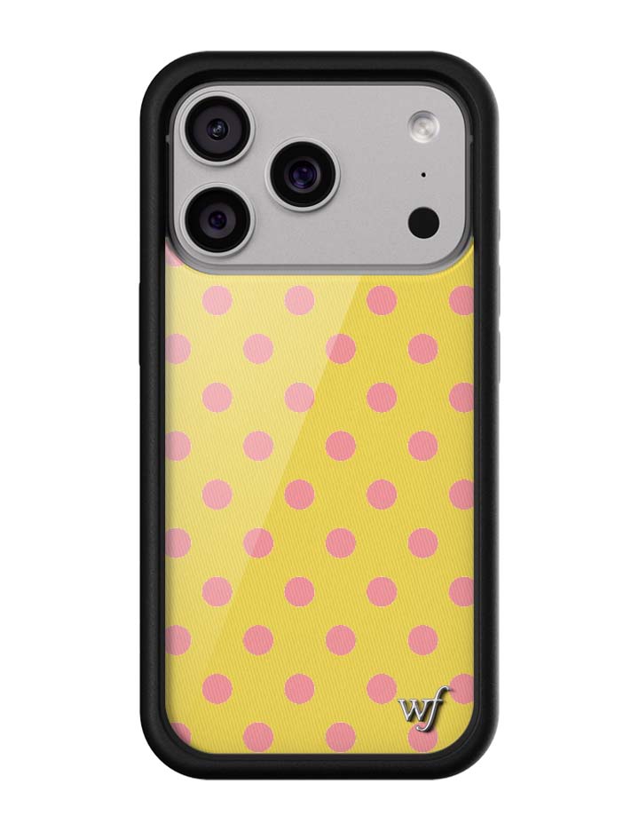 Wild Flower Polka Dot Yellow and Pink iPhone Case