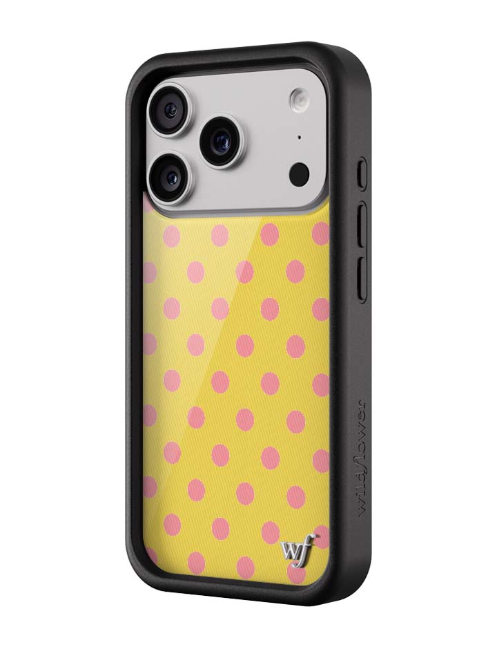 Wild Flower Polka Dot Yellow and Pink iPhone Case