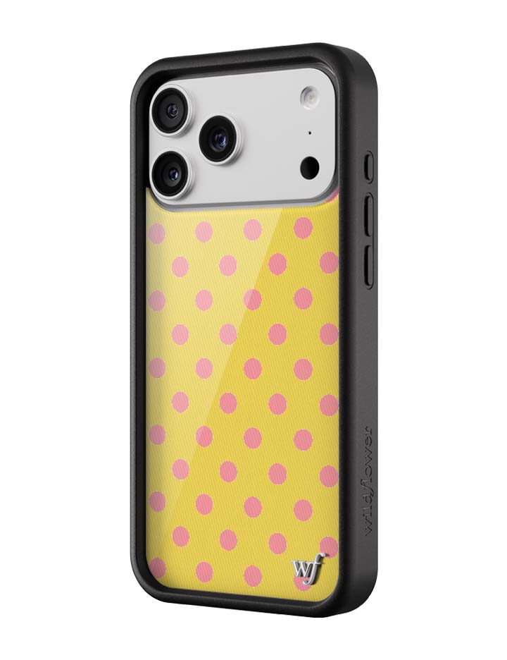 Wild Flower Polka Dot Yellow and Pink iPhone Case