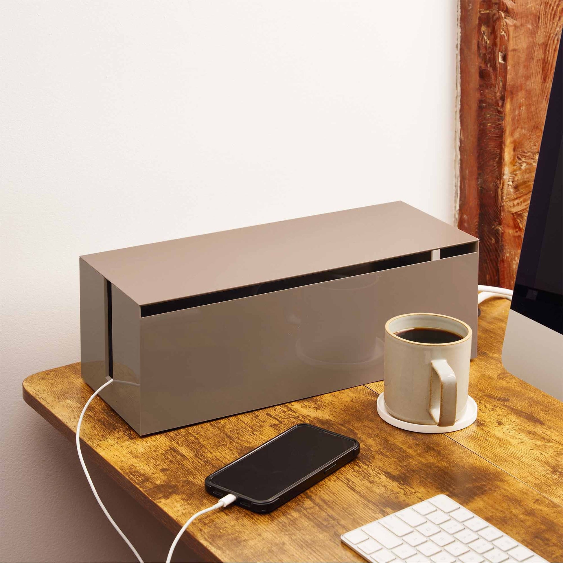 Yamazaki Cable Management Box | Brown 