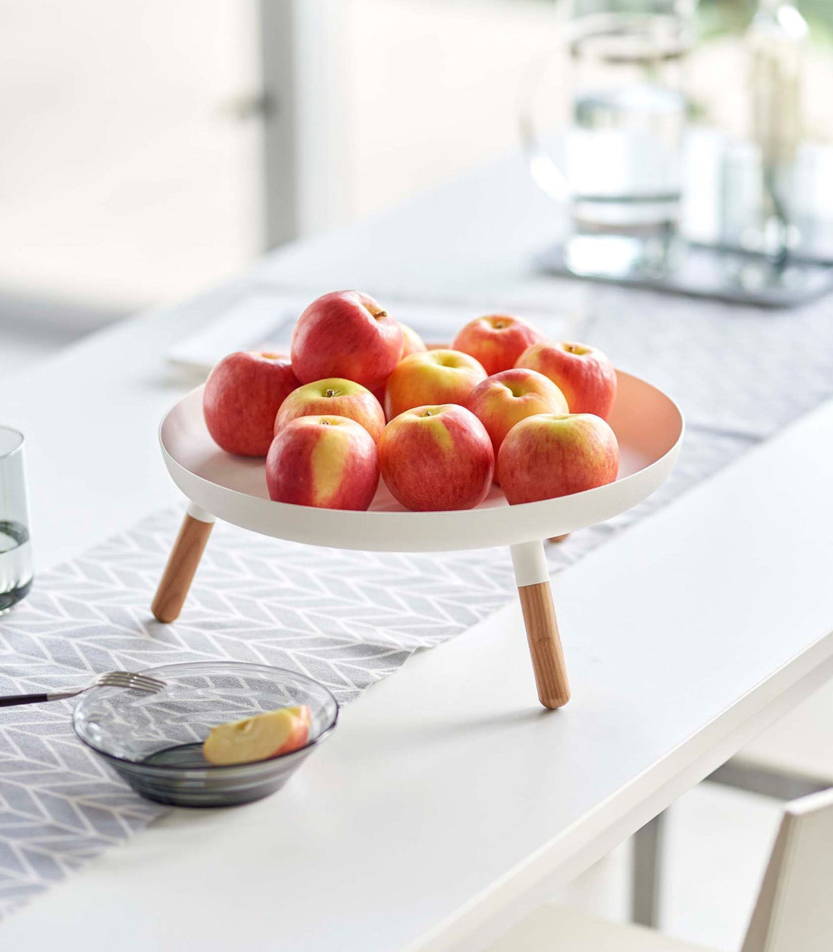 Countertop Pedestal Tray (5" H)  - Steel + Wood