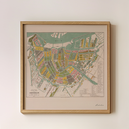 Amsterdam Vintage Map - Square