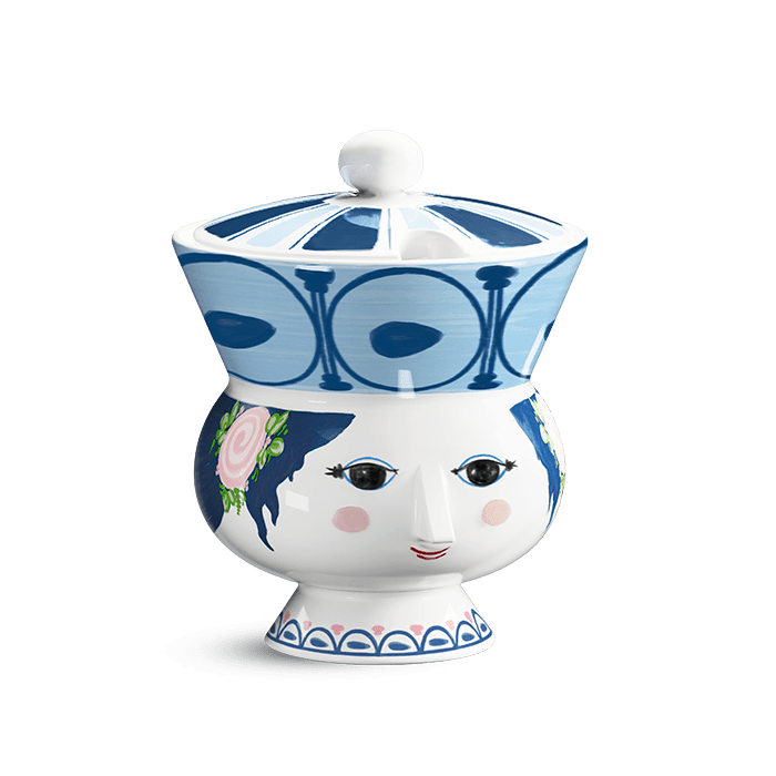 Bjørn Wiinblad Dora Bowl, Blue, Ø: 3.7"