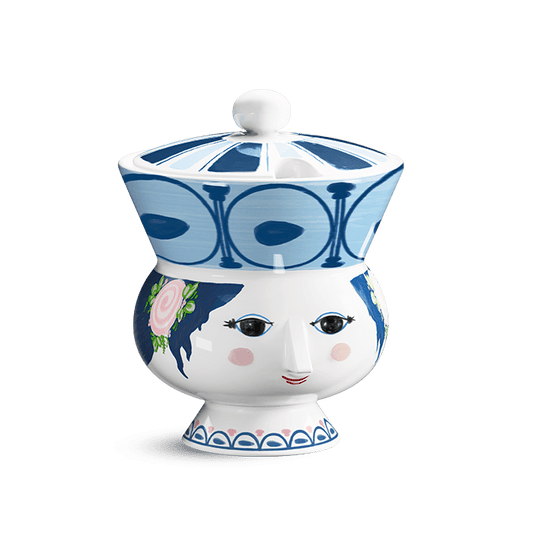 Bjørn Wiinblad Dora Bowl, Blue, Ø: 3.7"