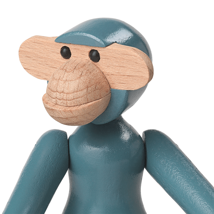 Kay Bojesen Vintage Monkey, Mini, Blue, H: 3.7"