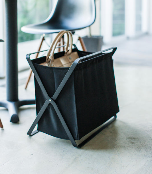 Yamazaki Home Tower Folding Storage Bin - Black, 32 Liters