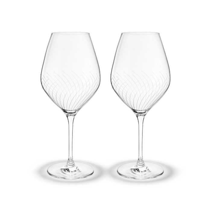 Holmegaard Cabernet Lines Burgundy Glass, Clear, 23.3 Oz, 2 Pcs.