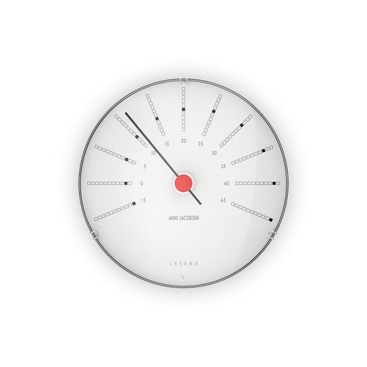 Arne Jacobsen Bankers Thermometer, White, Ø: 4.7"