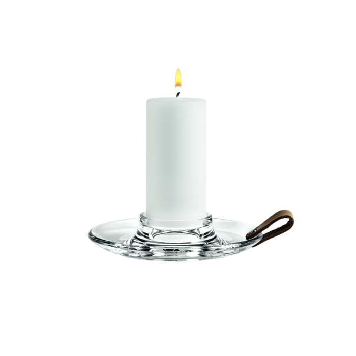 Holmegaard Design With Light Block Candleholder, Clear, D: 6.7"