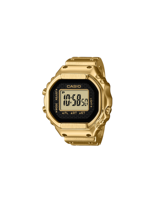 Casio CRW001G-9 digital ring watch, front view | Gold