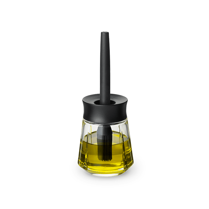 Rosendahl Grand Cru Marinade Glass With Brush, Black, H: 8.1"