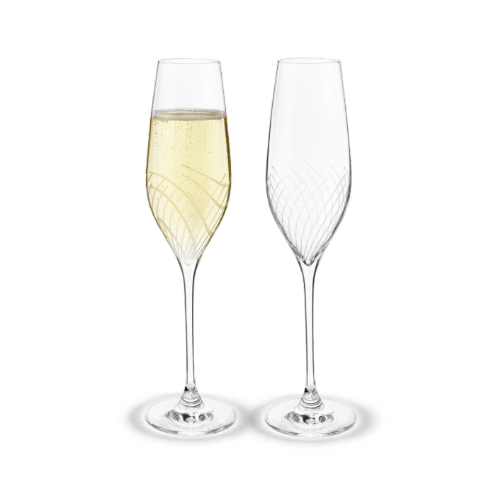 Holmegaard Cabernet Lines Champagne Glass, Clear, 9.8 Oz, 2 Pcs.