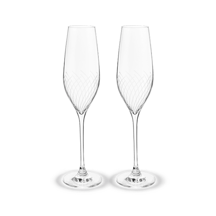 Holmegaard Cabernet Lines Champagne Glass, Clear, 9.8 Oz, 2 Pcs.