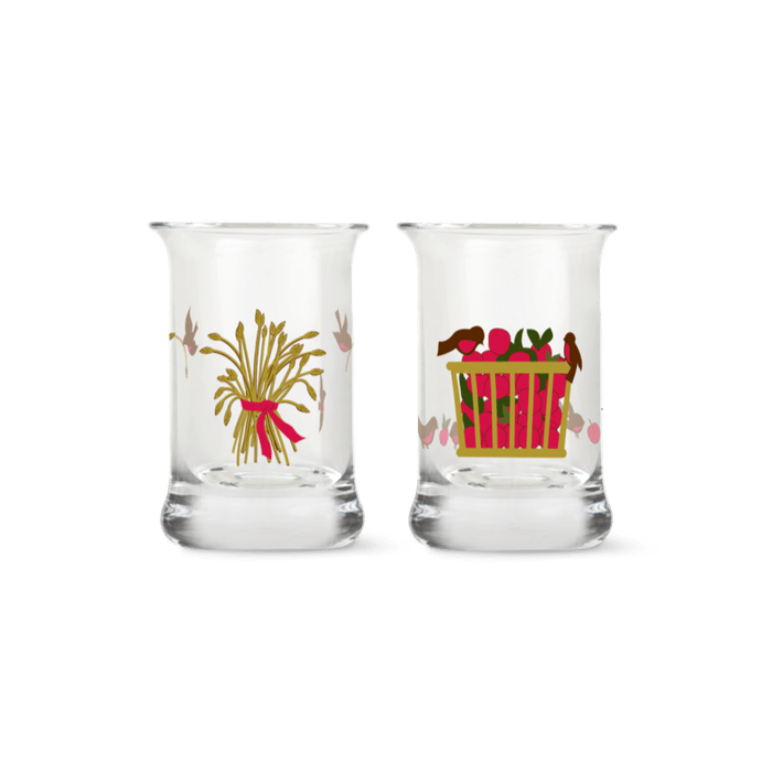 Holmegaard Christmas Dram Glass, Multi, 1 Oz, 2 Pcs.