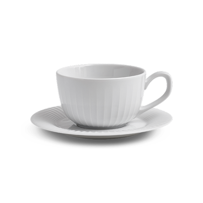 Kähler Hammershøi Coffee Cup With Matching Saucer, White, 8.5 Oz