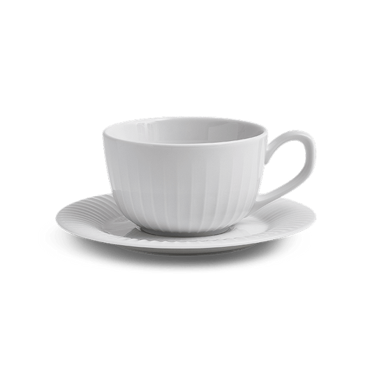 Kähler Hammershøi Coffee Cup With Matching Saucer, White, 8.5 Oz