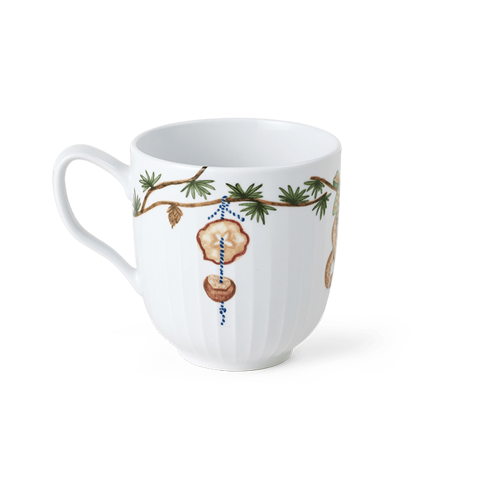Kähler Hammershøi Christmas Mug, White with Decorations, 11.2 Oz