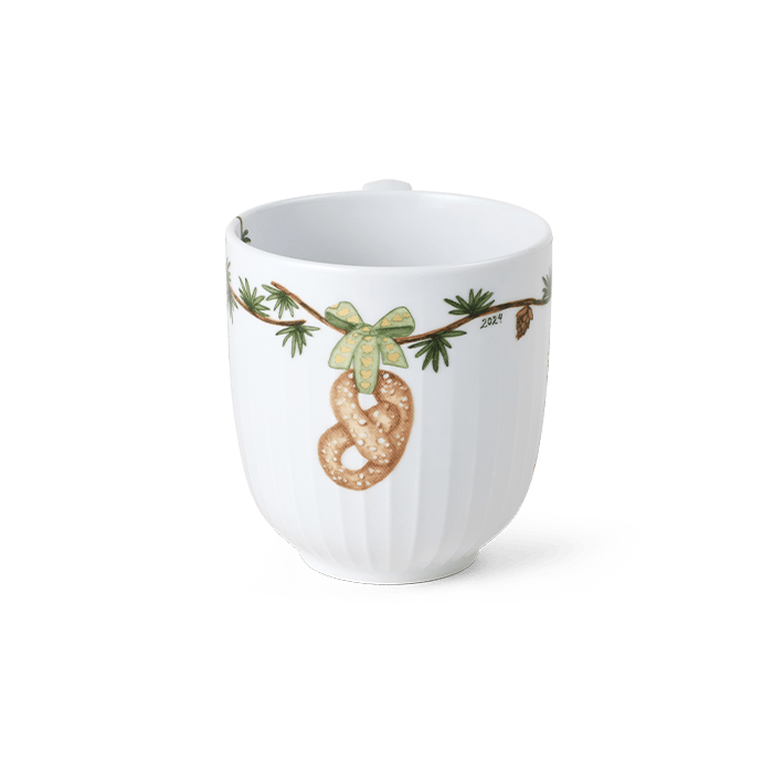 Kähler Hammershøi Christmas Mug, White with Decorations, 11.2 Oz