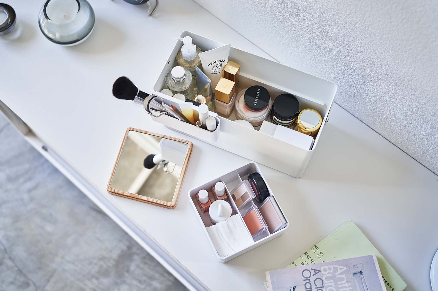 Yamazaki Home Makeup Organizer with Mirror
