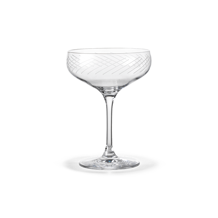 Holmegaard Cabernet Lines Cocktail Glass, Clear, 9.8 Oz, 2 Pcs.
