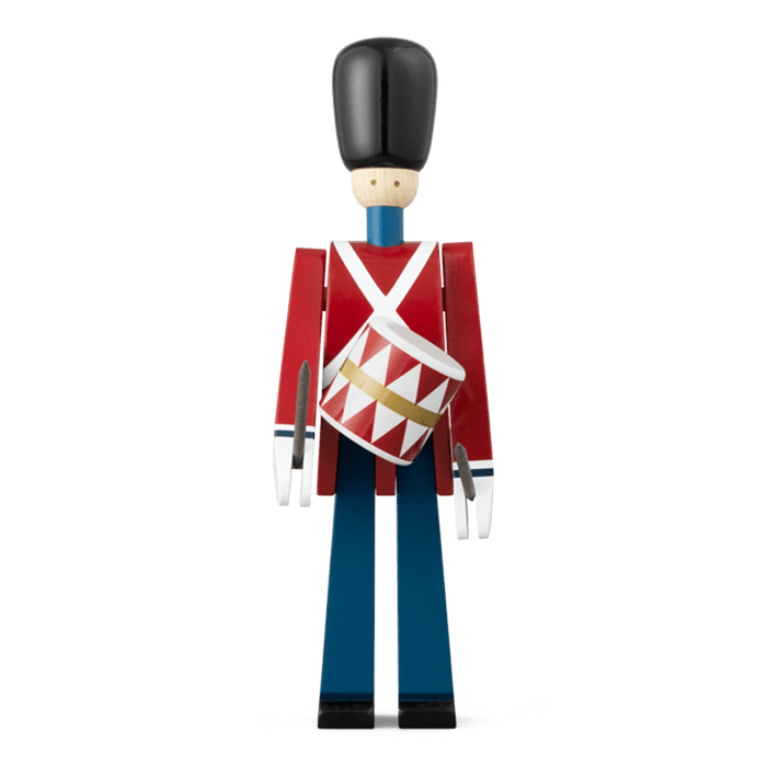 Kay Bojesen Drummer, Small, Red/Blue/White, H: 8.9"