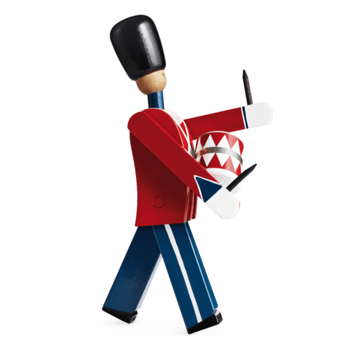 Kay Bojesen Drummer, Small, Red/Blue/White, H: 8.9"