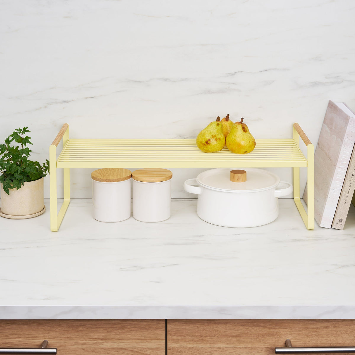 Countertop Wire Shelf - Steel + Wood