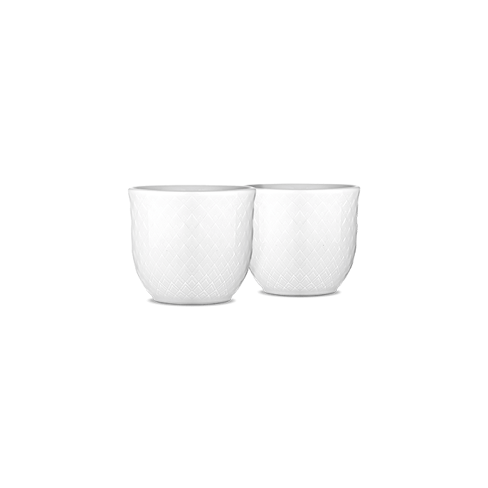 Lyngby Rhombe Egg Cup, White, 2 Pcs.