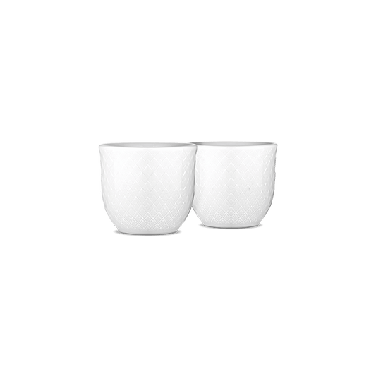 Lyngby Rhombe Egg Cup, White, 2 Pcs.