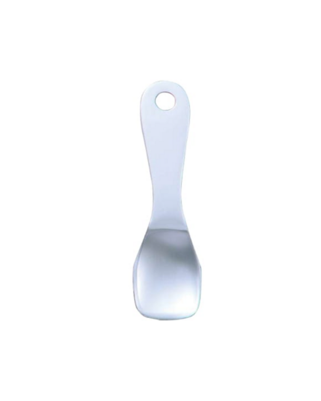 Enjoy-The-Best aluminum ice cream spoon on a white background | Silver