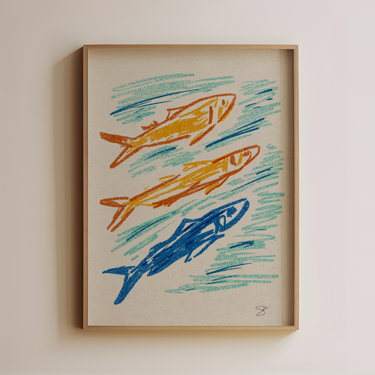 Sandgrain Studio Fish Sardines Art Print