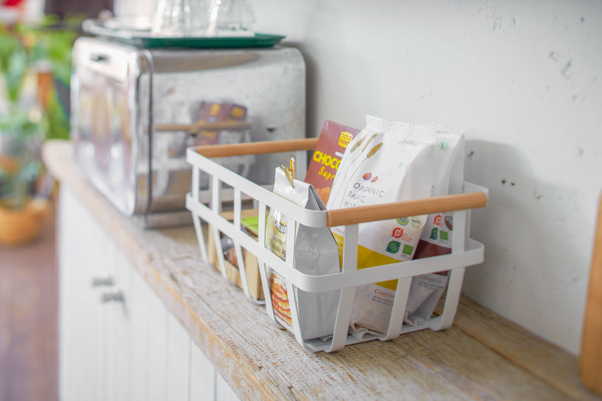 Storage Basket - Medium - Steel + Wood