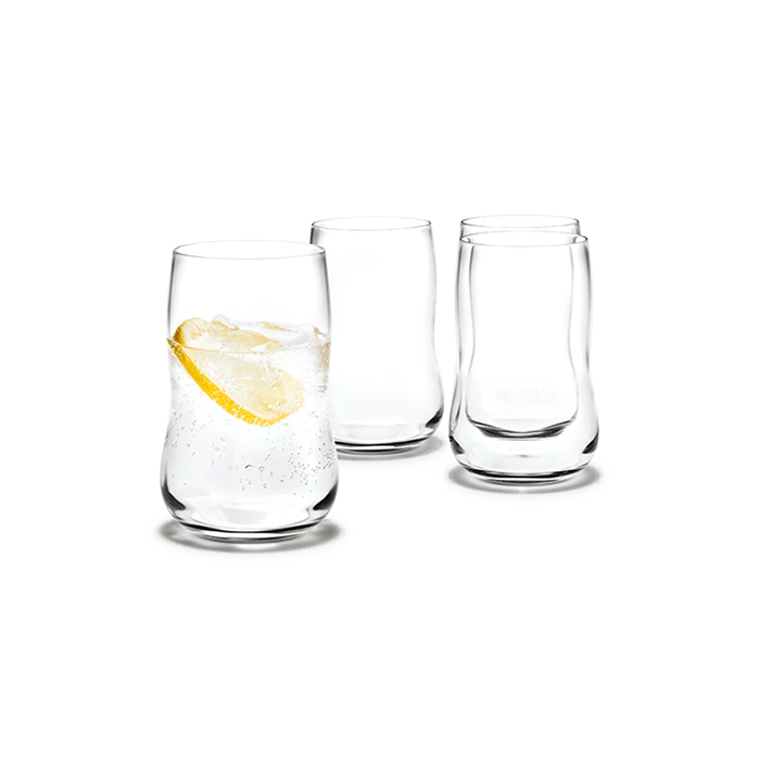 Holmegaard Future Tumbler, Clear, 12.5 Oz, 4 Pcs.