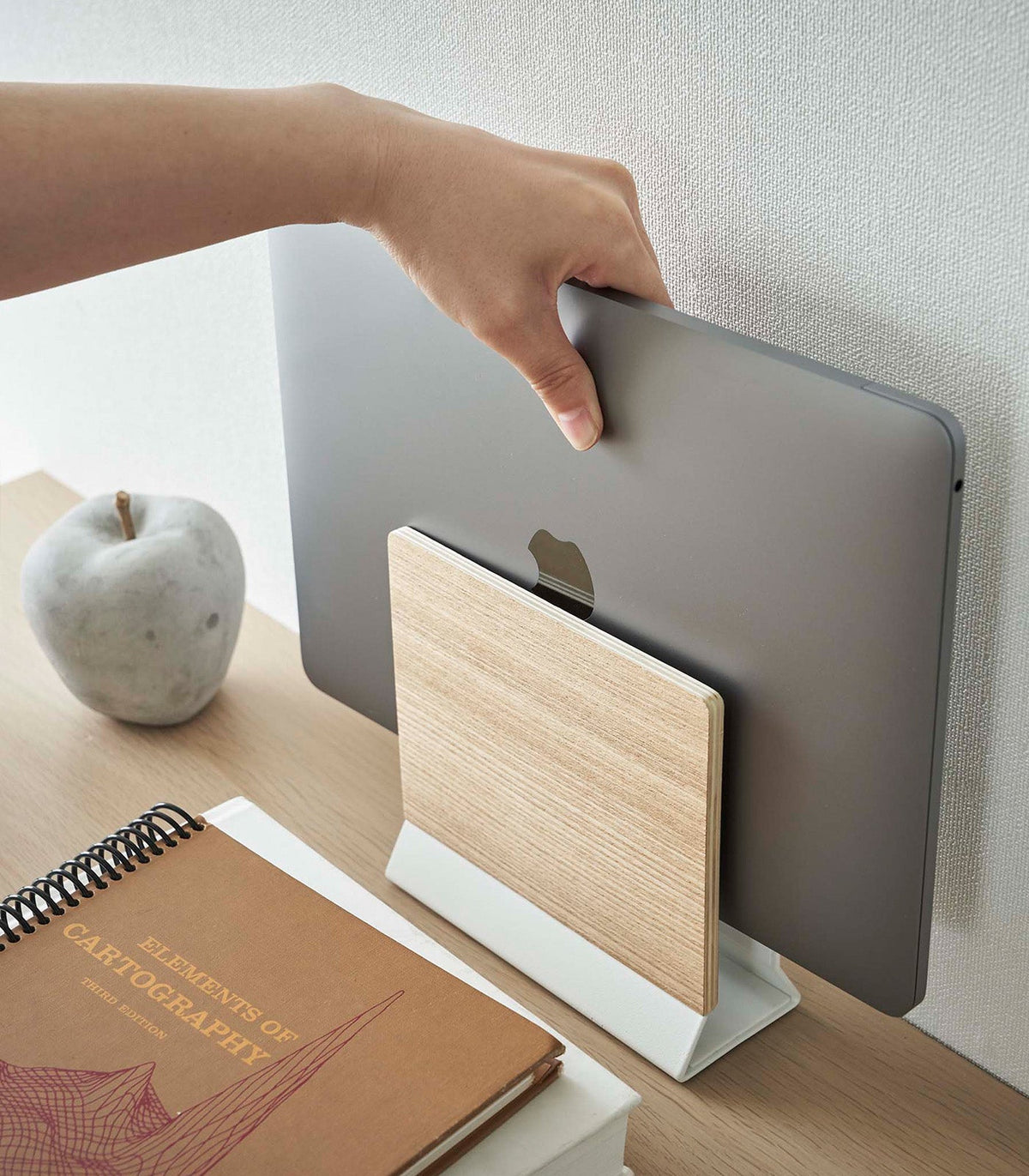 Slim Laptop Stand - Steel + Wood