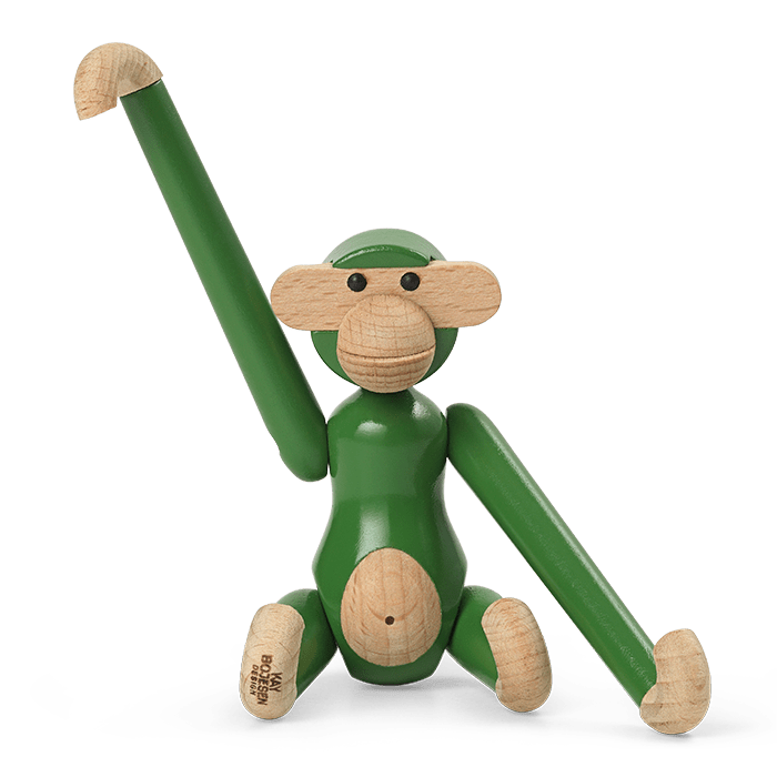 Kay Bojesen Vintage Monkey, Mini, Green, H: 3.7"