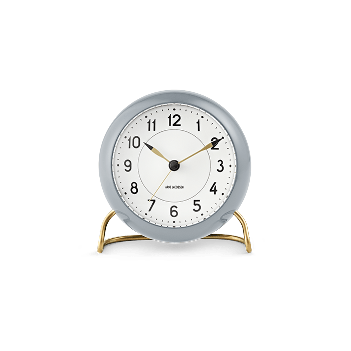 Arne Jacobsen Station Table Clock, Grey/White