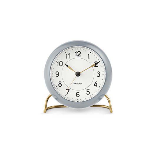 Arne Jacobsen Station Table Clock, Grey/White