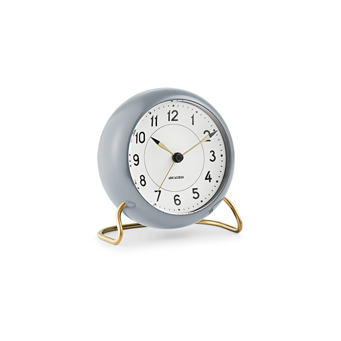 Arne Jacobsen Station Table Clock, Grey/White