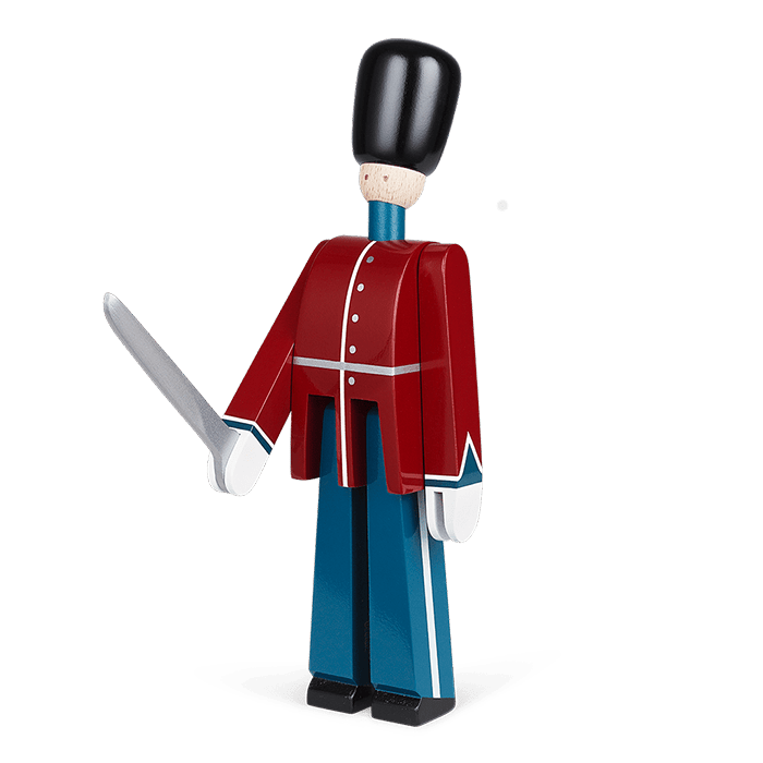 Kay Bojesen Guardsman With Sword, Red/Blue/White, H: 8.9"