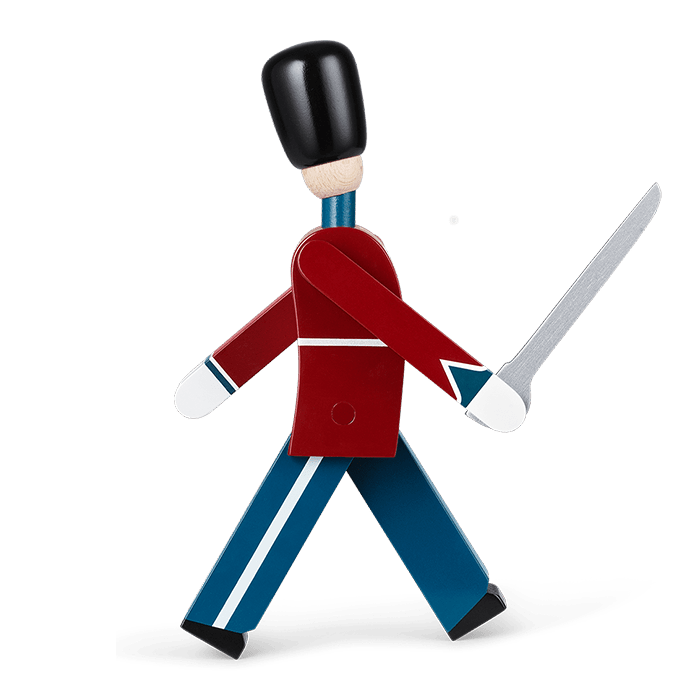 Kay Bojesen Guardsman With Sword, Red/Blue/White, H: 8.9"
