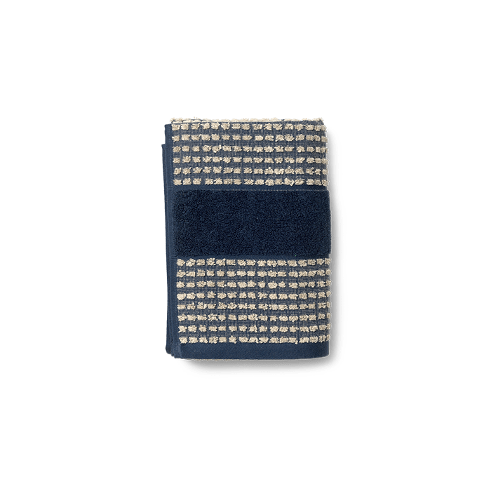 JUNA Check Towels, Dark Blue/Sand