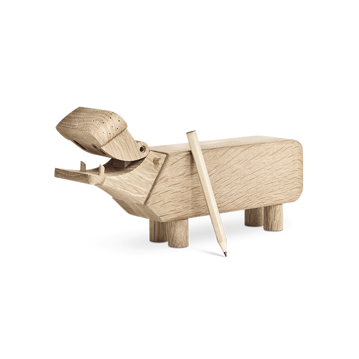 Kay Bojesen Hippo, Oak, H: 3.5"