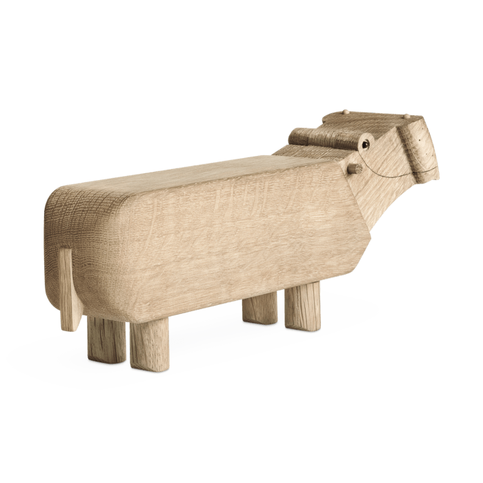 Kay Bojesen Hippo, Oak, H: 3.5"