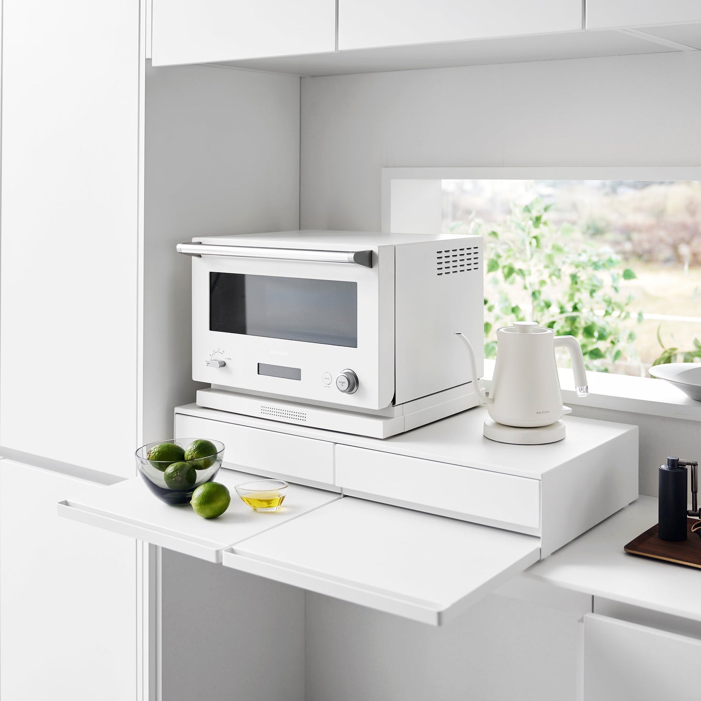 Yamazaki Home Wide Countertop Drawer with Pull-Out Shelf