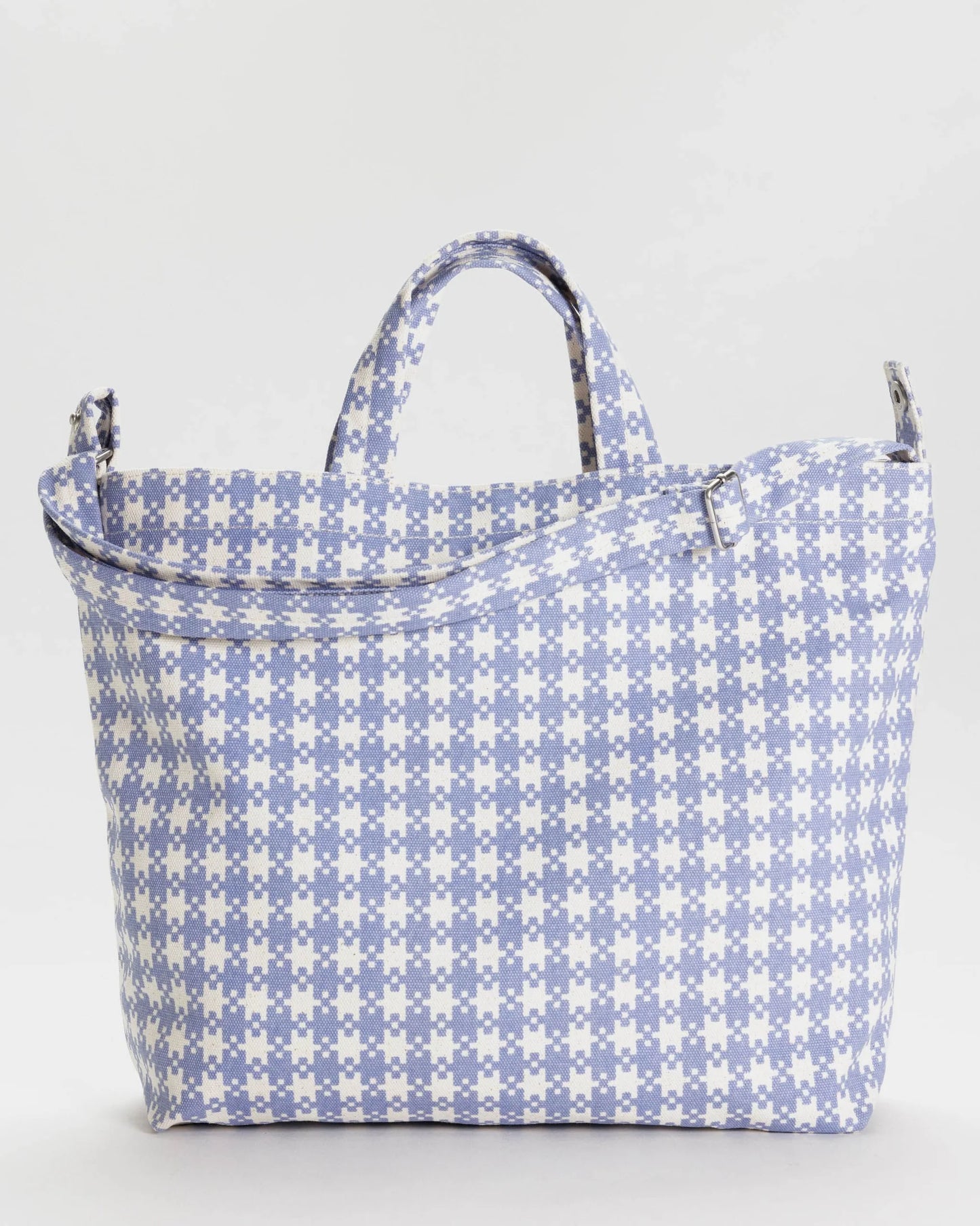 Baggu Horizontal Zip Duck Bag in Blue Pixel Gingham | Blue Pixel Gingham